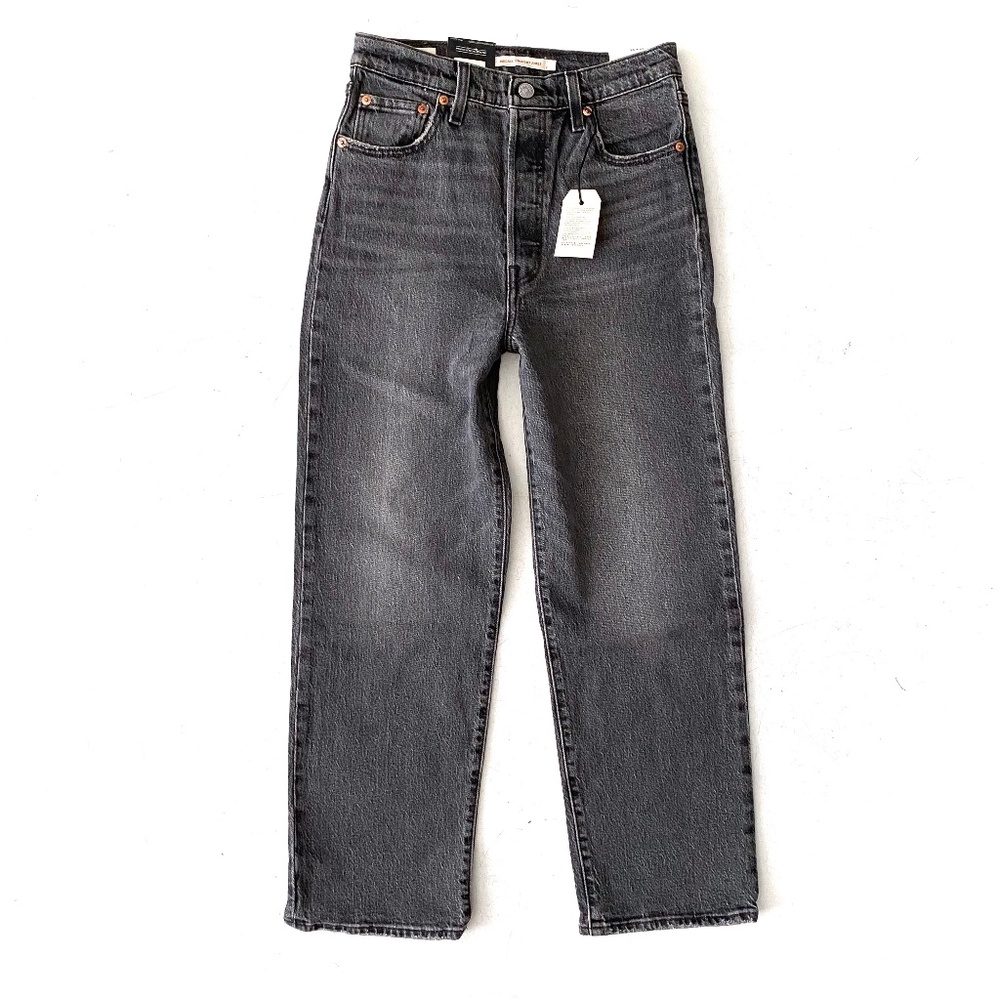 Levi's Premium Denim Nwt Ribcage Straight Ankle Gray 726930132 Jeans 31 x 27